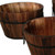 Set of Three Natural Wood Indoor Outdoor Round Pot Planters