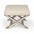 Homeroots Living Room Mirrored X Frame Vanity Stool