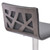 Adjustable Grey Faux Leather Walnut and Stainless Swivel Bar Stool - 606114634430