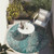 8' Round Gray and Ivory Round Abstract Washable Non Skid Indoor Outdoor Area Rug