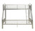 Homeroots Beddings Twin Over Full Bunk Bed, Silver, Metal, 78 x 56 x 67 Inches