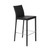 Homeroots Living Room Set of Two Full Black Faux Leather Bar Stools, Black
