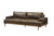 Homeroots Furniture 95" Distressed Chocolate Top Grain Leather Sofa, Chocolate Finish, Modern Style
