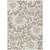 8' X 10' Taupe and Ivory Floral Washable Non Skid Indoor Outdoor Area Rug