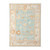 9' X 12' Blue and Orange Floral Stain Resistant Indoor Outdoor Area Rug