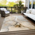 10' X 14' Beige Abstract Washable Non Skid Indoor Outdoor Area Rug