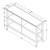 Gray Solid and Manufactured Wood and Solid Wood Double Bookcase