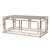 Homeroots Living Room 44" Champagne Glass and Metal Rectangular Coffee Table, Champagne Finish