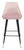 Homeroots Living Room 41" Pink Tufted Velvet Bar Height Chair with Footrest