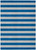 9' X 12' Blue and Ivory Striped Washable Indoor Outdoor Area Rug