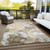 10' X 14' Brown Abstract Washable Non Skid Indoor Outdoor Area Rug
