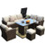 179.85" X 31.89" 32.68" Brown 7Piece Steel Outdoor Sectional Sofa Set with Ottomans and Storage Box - 4512839444987