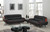 Homeroots Living Room 67'' X 35'' X 35'' Modern Black Leather Sofa And Loveseat, Black