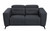 Homeroots Living Room 65" Dark Gray Italian Leather Reclining Love Seat, Chrome Finish