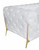 Homeroots Living Room 69" White All Over Tufted Italian and Gold Leather Love Seat, White, Tufted
