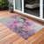 3' X 5' Gray and Purple Abstract Washable Non Skid Indoor Outdoor Area Rug
