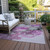 3' X 5' Gray and Purple Abstract Washable Non Skid Indoor Outdoor Area Rug
