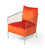Homeroots Living Room 27" Orange Velvet and Gold Solid Color Arm Chair, Orange