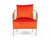 Homeroots Living Room 27" Orange Velvet and Gold Solid Color Arm Chair, Orange