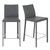 Set of Two Full Gray Faux Leather Counter Stools - 808230089273 - 808230089273