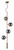 Homeroots Lighting Gold Berry and Smoked Glass Ceiling Lamp