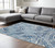 8' X 11' Blue and Ivory Wool Geometric Hand Tufted Non Skid Area Rug