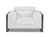 Homeroots Living Room Mod Winter White Leather and Chrome Deco Accent Chair, Winter White, Leather