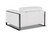 Homeroots Living Room Mod Winter White Leather and Chrome Deco Accent Chair, Winter White, Leather