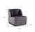 Homeroots Living Room 29" Solid Color Slipper Chair, Antique Slate Gray Velvet and Brown