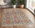 4' X 6' Orange and Ivory Wool Floral Hand Knotted Area Rug
