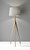 Homeroots Lighting Natural Wood Floor Lamp, Grey Felt Shade, Tripod Base