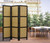 Homeroots Dark Brown and Natural Willow 3 Panel Room Divider Screen, Dark Brown Finish