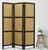 Homeroots Dark Brown and Natural Willow 3 Panel Room Divider Screen, Dark Brown Finish