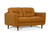 Homeroots 59" Camel Leather And Black Standard Love Seat