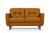 Homeroots 59" Camel Leather And Black Standard Love Seat