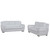 Homeroots 69'' X 34'' X 35'' Modern White Leather Sofa and Loveseat, White