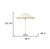8' Ecru Polyester Square Market Patio Umbrella - 606114663713