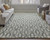8' X 11' Ivory And Green Wool Geometric Tufted Handmade Area Rug