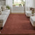 8' X 11' Orange And Red Wool Hand Woven Stain Resistant Area Rug