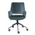Homeroots Office 21.26" X 25.60" X 37.21" Tilt Office Chair in Blue Fabric and Leatherette with Black Base