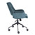 Homeroots Office 21.26" X 25.60" X 37.21" Tilt Office Chair in Blue Fabric and Leatherette with Black Base