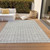 10' X 14' Gray And Ivory Geometric Washable Indoor Outdoor Area Rug