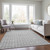 10' X 14' Gray And Ivory Geometric Washable Indoor Outdoor Area Rug