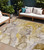 10' X 14' Taupe Abstract Washable Non Skid Indoor Outdoor Area Rug