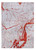9' X 13' Red and White Abstract Non Skid Area Rug