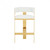 Homeroots Living Room 39" White Faux Leather and Stainless Steel Low Back Bar Height Chair, White, With Footrest