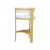 Homeroots Living Room 39" White Faux Leather and Stainless Steel Low Back Bar Height Chair, White, With Footrest