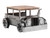 Homeroots Living Room 42" Grey and Brown Vintage Style Truck Solid Wood and Metal Coffee Table