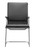 Set Of Two Black Faux Leather Seat Adjustable Conference Chair Metal Back Steel Frame