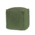 18" Moss Green And Natural Cotton And Jute Cube Pouf Ottoman